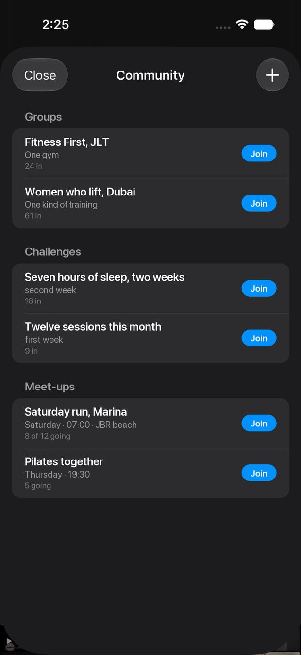 Community in NomaSports: groups, challenges and meet-ups